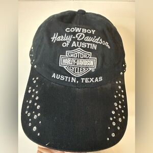 Harley-Davidson Women\'s Small Pink Rhinestones Black Bamboo Cowboy Hat Small NWT Harley-Davidson Women main image 3